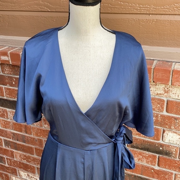 KEEPSAKE THE LABEL Midnight Navy Blue Raindrops Jumpsuit NWT Women's Size Medium - Picture 2 of 10
